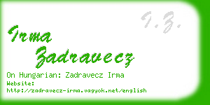 irma zadravecz business card
